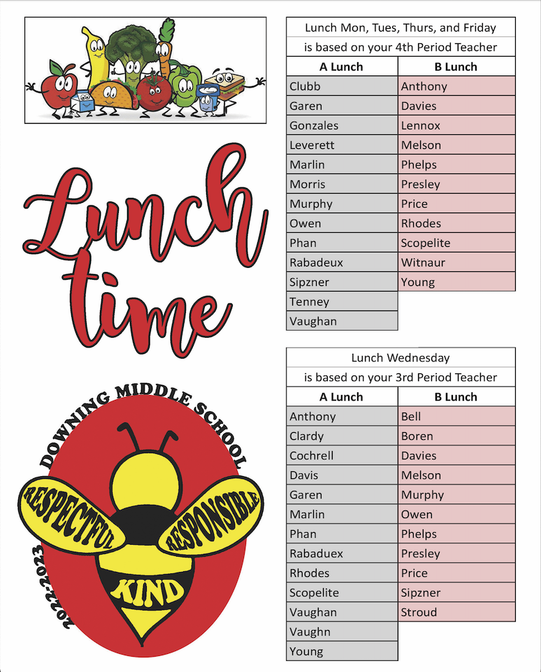 General Information / What Lunch Do I Have 22-23